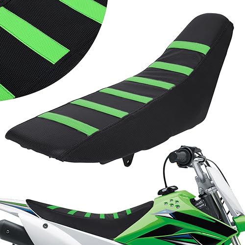 AnXin Universal Motorcycle Gripper Seat Cover Rubber Soft Skin Covers Fit for Most of Dirt Bike Such as SX CRF KXF RM YZ YZF KLX 125 250 150 200 250 350 450 Dirt Pit Bike Off Road Green