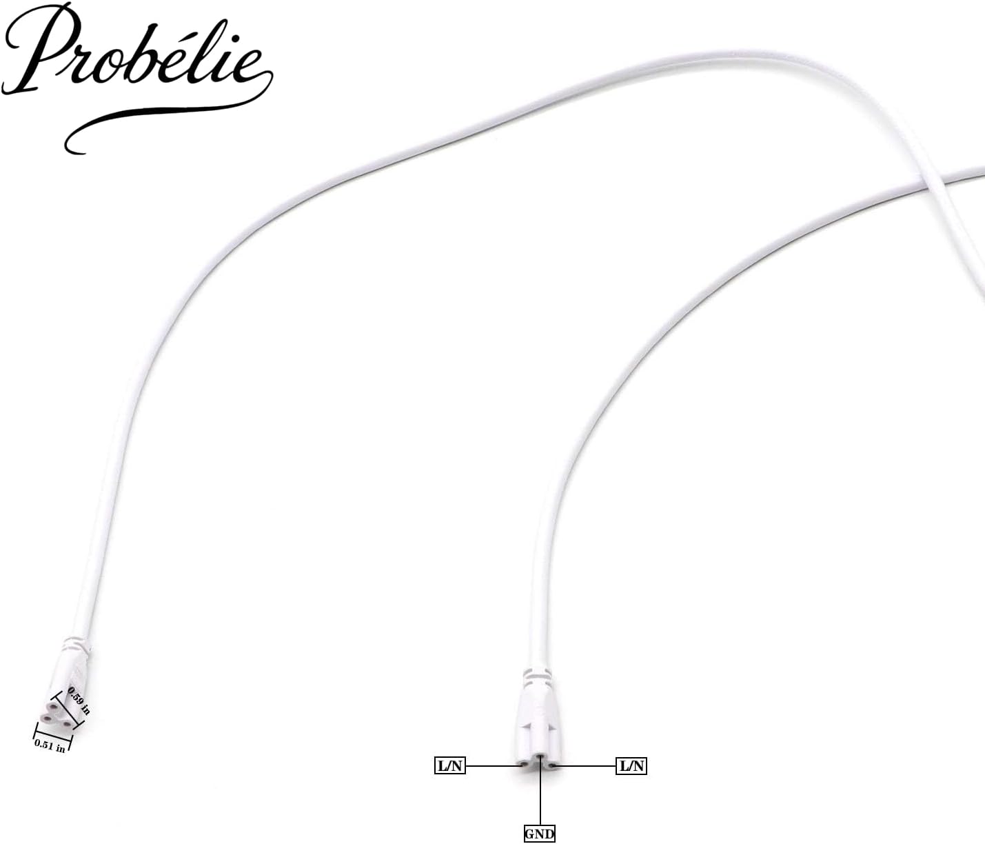 6FT 1.8 Meter T5 T8 Tube Light Fixture LED Linkable Cord, Double end Connector Cable, Power Extension Wire for LED Integrated Single Fixture, Shop Light, Garage Light, Under Cabinet Light(6FT 4Pcs)