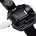 BlueSunshine Super Bright Wrist LED Light USB Rechargeable Waterproof LED Flashlight Wristlight Watch with Compass, Best for Running Biking Mountain Climbing Camping Hiking Patrol Hunting