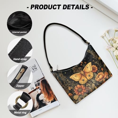 Image of Handbag for Women Leather Underam Shoulder Bag with Zipper Fashion Work Purse Waterproof Travel Wallet