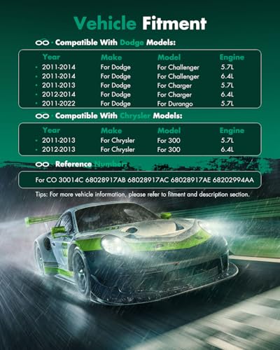 Image of SCITOO AC Compressor fit for Chrysler 300 5.7L 2011-2013 | Fast Cooling, Ultra Low Noise (≤72 dB)Air Conditioner Compressor with Clutch, Easy Installation, 68028917AB 68028917AC