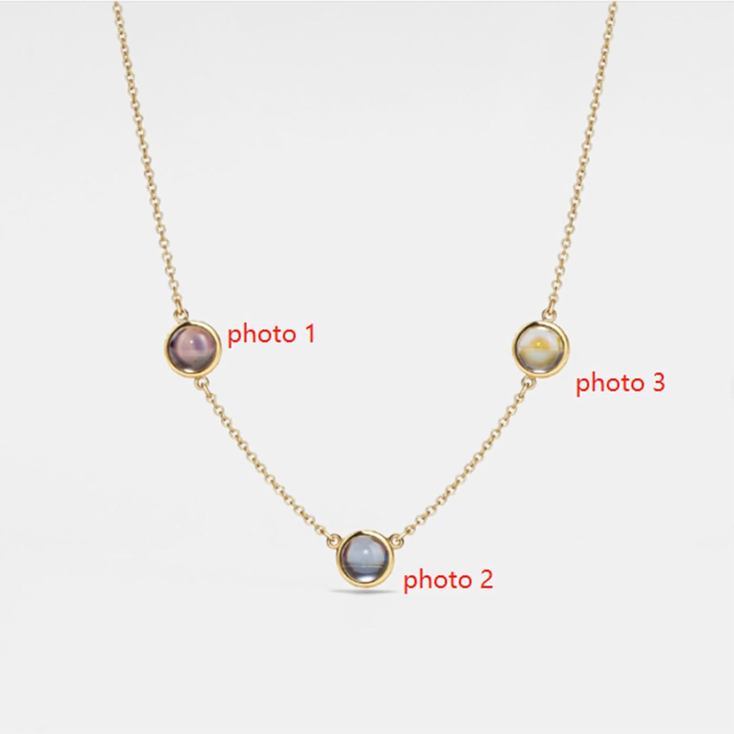 Drawelry Custom Necklaces with Picture inside - Personalized Photo Projection Necklace Customized Memorial Necklace Heart-shaped Pendant Christmas Birthday Jewelry Gifts for Women