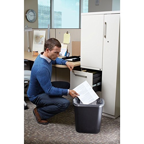 Rubbermaid Commercial Products Resin Wastebasket/Trash Can, 7-Gallon/28-Quart, Black, Plastic, For Bedroom/Bathroom/Office, Fits Under Desk/Sink/Cabinet, Pack Of 12 #TOP5