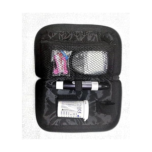 TouchSense Blood Glucose Monitor Storage Bag Case - Portable Organizer Carrying Case Pouch (Black)