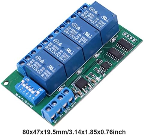 DierCosy Relay Module, Relay Module Relay Board 12V RS485 4-Channel Relay Interface Board Electrical Equipments Blue, Relay Board