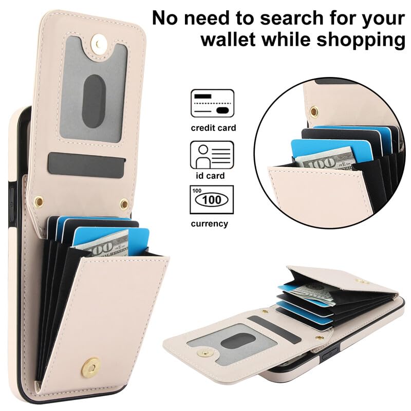 Housse cuir iPhone 11 or rose pour éviter rayures écran et perte cartes - 4