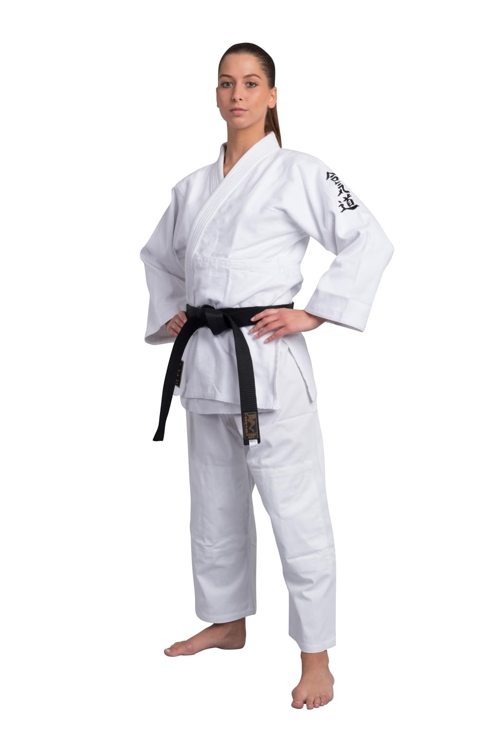 Aikidoanzug Spezial mit Bestickung - weiß - 450g schwer - Aikidojacke Bestickt - Schriftzeichen - Stabiler Stoff