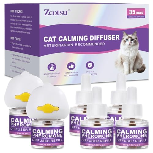 Cat Calming Diffuser Refill Kit - 35 Days Pheromone Formula to Relieve Stress, Reduce Scratching, Urine Spraying & Hiding - for Cats & Kittens - image 7