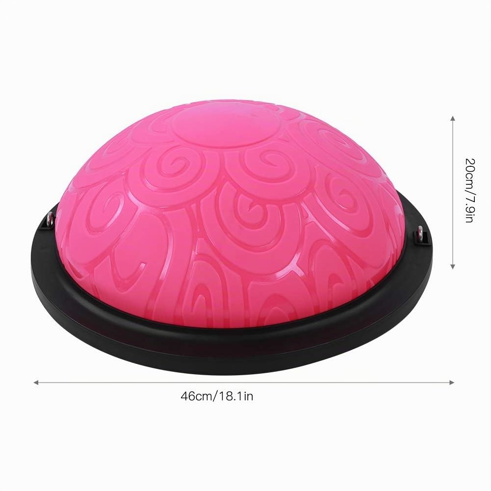 Wakects Halber Yoga-Ball, Balance-Trainer-Ball, ABS-Yoga-Übung, Halber Gymnastikball für Heim-Fitnessstudio, Kerntraining, Fitness, Stabilität, Trainingsgeräte (PINK)