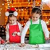 4 Sets Christmas Kids Apron and Chef Hat Boys Girls Aprons with 2 Pockets Hats Cooking Kitchen Painting Baking Wear (Classic) #4