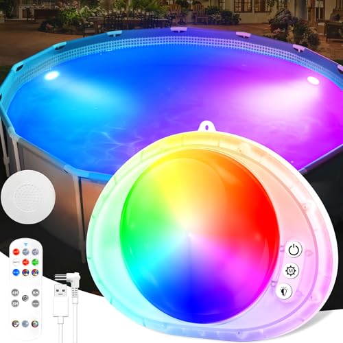 DeeprBlu 2025 Optimiert Poolbeleuchtung Unterwasser mit Fernbedienung, Schwimmende Poolbeleuchtung Akku, Magnetische Poolbeleuchtungen mit...