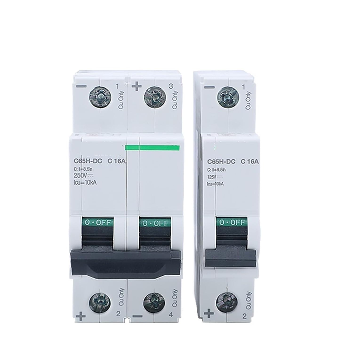 2RD58I8PM Circuit Breaker C65H-DC DC Mini Acti 9 1p 2p Type C 1A-63A 10KA 125VDC 250VDC A9N220** A9N22062 1Pcs(20A,1P)