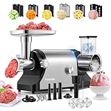 Flyseago Multifunctional 3200W Electric Meat Grinder Heavy Duty Commercial Meat Grinders, Veggie Shredder, Ice Cutter with 2 Blades, 3 Grinding...