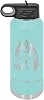 LaserGram Personalized Water Bottle,Horse Head 1, Stainless Steel Double Wall Vacuum Insulated with Flip Top Straw, Custom Engraved Gift 32oz 950ml Teal
