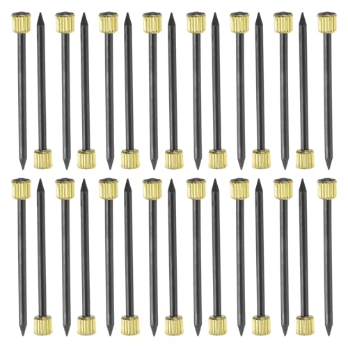 Image of uxcell 30Pcs Picture Hanging Nails, 1.8 x 35mm Iron Decorative Hangers Reusable Hardware Tool for Hanging Pictures Mirrors Baskets, Gold & Black