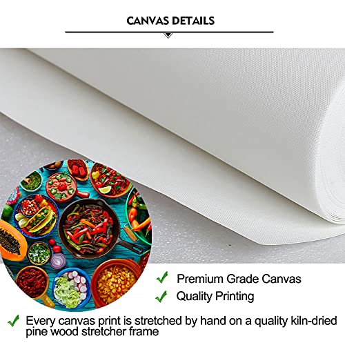 3 Pieces Canvas Painting Wall Art Mexican Food Tomato Red Chili Yellow Pepper Cantaloupe Tortilla Chips Dragon Fruit Picture Poster Artwork For Living Room Kitchen Framed Ready To Hang 16X32X3Pcs #TOP5