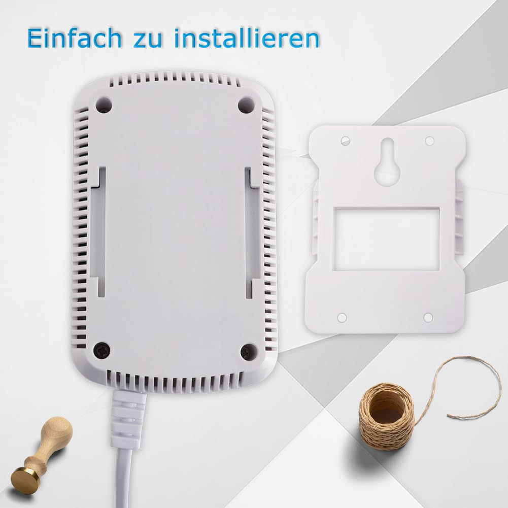 D MODUN Gasmelder, Erdgas/LPG/Kohlengas Monitor, Methan Propan Butangas Alarm für brennbares Gas, Blitzlichtwarnung Sound 100dB, steckbarer Gaslecksensor Geeignet für Küche,Wohnmobil,Garage,Tankstelle