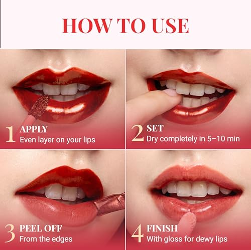 Image of Peripera Ink Peel Off Lip Stain - Long Lasting, Transfer-Proof, Waterproof Korean Lip Tint with Color-Changing Peel-Off Formula (03 PEANUT ROSE)