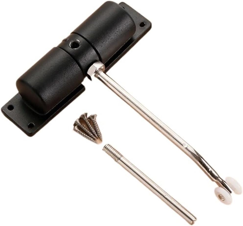 Aluminum Alloy Pulley Door Closer Simple Adjustable self-Closing Device Hidden(White)