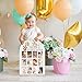 UIBOVA My First Year Photo Board, Bear-Y First Year Baby Milestone Signs for Boys Girls Nursery Decor, 12 Month Wooden Pictures Board for 2x3 Photos, Best Babies Keepsake Gifts-A04