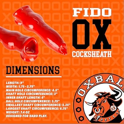Oxballs Fido Cock Sheath - Manga de Pene, Rojo