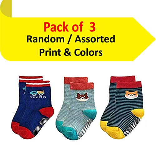 Image of Kidbee Baby Boy's Organic Cotton Anti Slip Grippers Socks