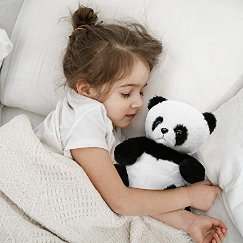Lotfancy Panda Stuffed Animals, 8'' Black Panda Plush, Stuffed Panda Bear, Cute Plushies For Kids, Gift For Toddlers Birthday, Easter, Party Favors #TOP5