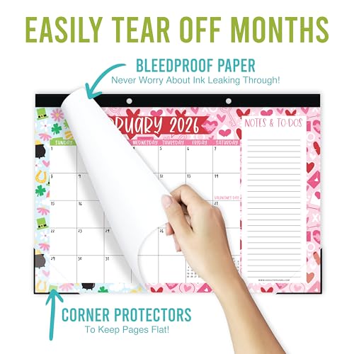 Image of Hadley Designs Large Teacher Desk Calendar 2026-2027 - Desktop Calendar 2026, 18-Month Desk Calendars for Home, Office & Classroom, Cute Classroom Must Haves, Back to School Teacher Gifts
