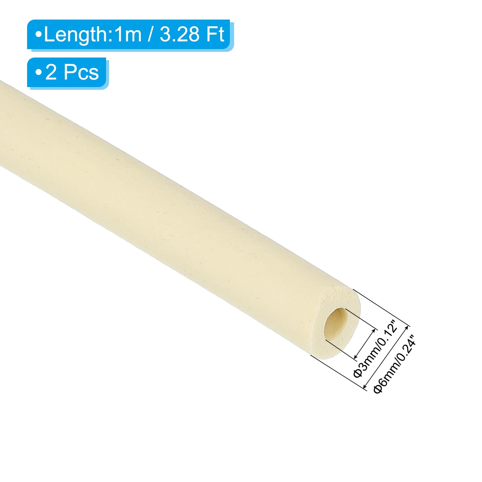PATIKIL 3mm ID x 6mm OD x 1m Long Pipe Insulation Foam Tube - Image 2