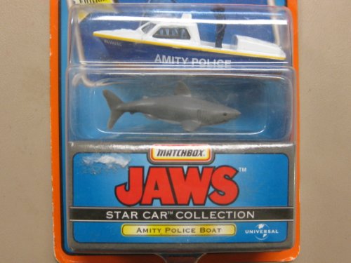 Matchbox Star Car Collection - Series 2 - Jaws (Movie) - Special Edition - Amity Police Boat w/shark replicas