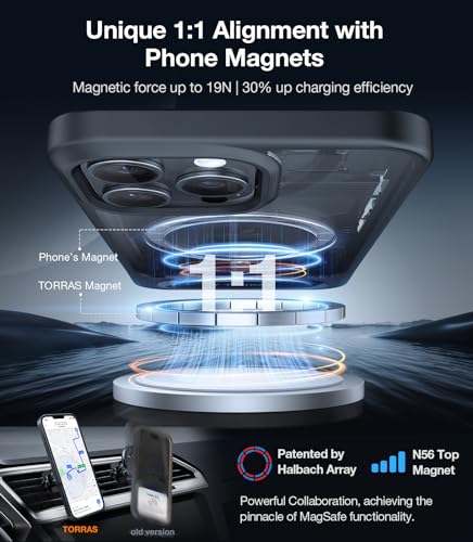 Image of TORRAS Magnetic Flush Stand for iPhone 15 Pro, Military Grade Drop Tested, Slim Light Frosted Case with MagSafe (6.1 inch), Black