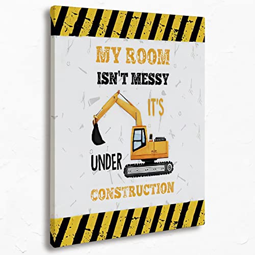 Image of Tizzer Cute Construction Room Decor for Boys Room, Funny Truck Wall Art Decor for Kids Room Toddler Boy Room, Excavator Car Prints Wall Decor for Playroom Nursery Bedroom, 11x14 inchs