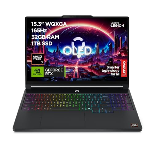 Lenovo Legion 5 Gaming AI Laptop | 15.3' WQXGA OLED 165Hz Display | AMD Ryzen 7 250 | 32GB RAM | 1TB SSD | NVIDIA GeForce RTX 5060 | Windows 11 | QWERTZ | Schwarz | 3 Monate GamePass