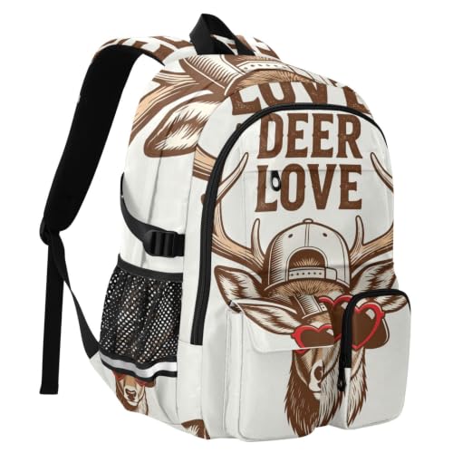 Mochilas de viaje retro con diseño original de ciervo para libros de escuela 2