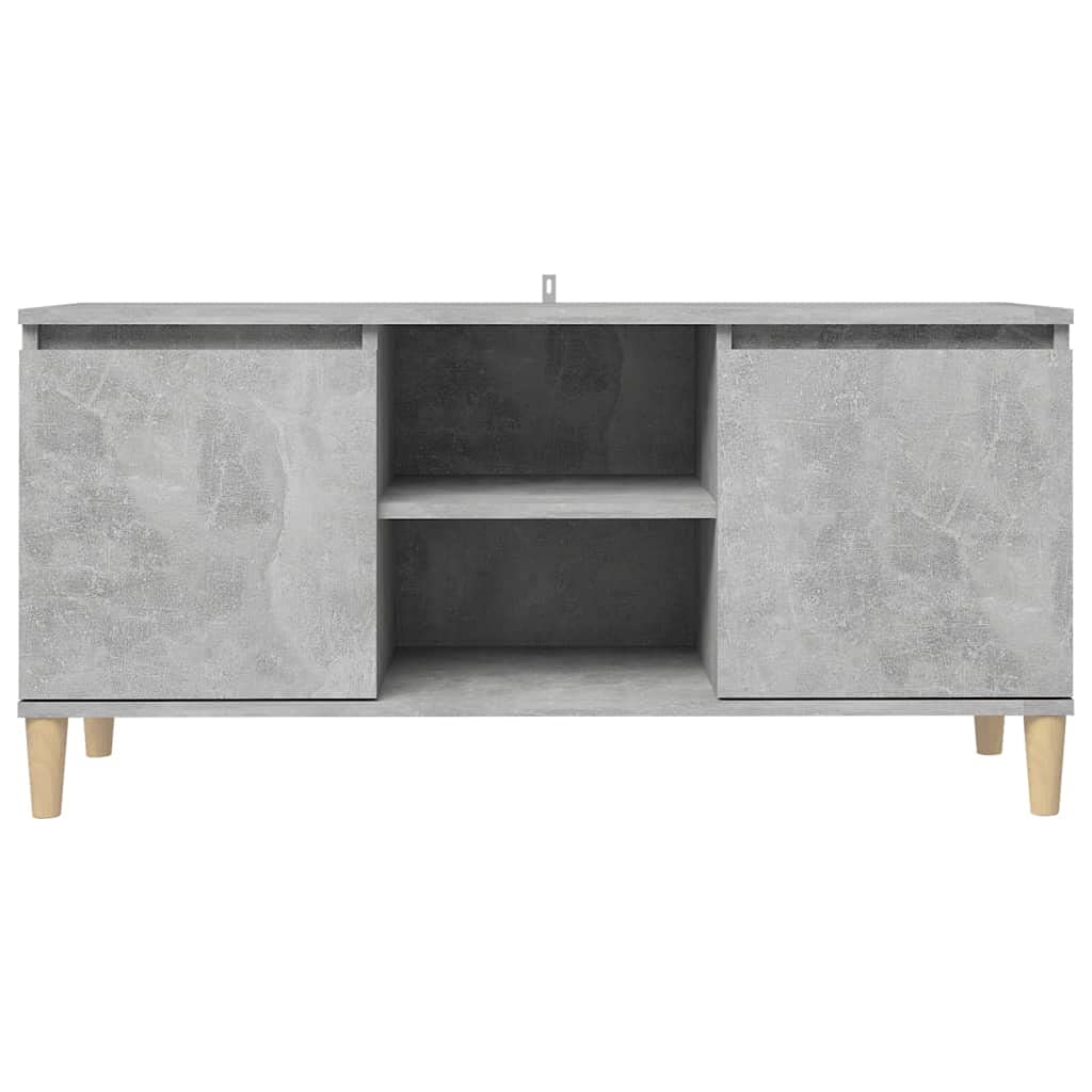 vidaXL Mobile TV con Gambe in Legno Grigio Cemento 103,5x30x50 cm