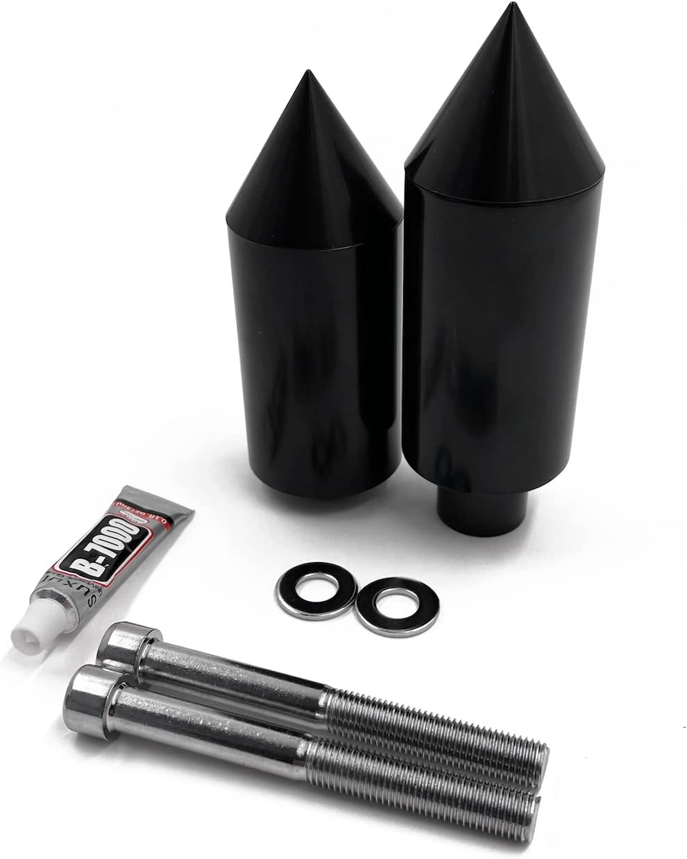 HTTMT- Chrome Spike Frame Sliders Crash Protectors Compatible With 2003-2004 Suzuki GSXR1000 GSX-R [P/N: MT290-005-CD]