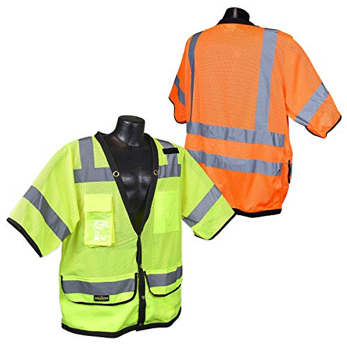 Radians SV59-3ZGD-M Class 3 Heavy Duty Surveyor Saftey Vest, Green Mesh Solid, Medium3