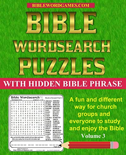 Bible Word Search Puzzles Volume 3 151910023X Book Cover