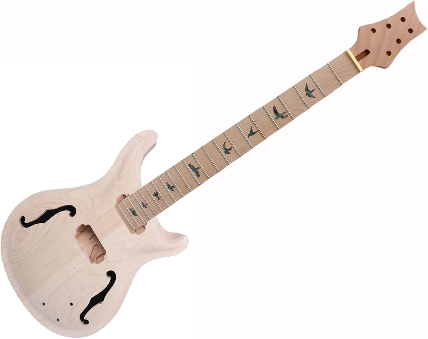 Electric Guitar Kit DIY Guitar neck 22 Fret maple wood Fretboard Semi Hollow guitar