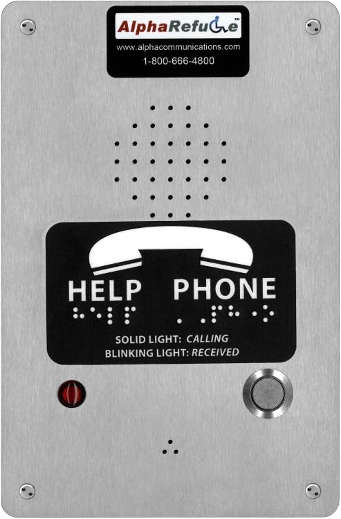 Alpha Communications RCB2500SSIP IP Call Box - Surface Mount; Stainless Steel; Standard Call Push Button (IP Type); Recordable Location Message (18 Seconds); Braille Label