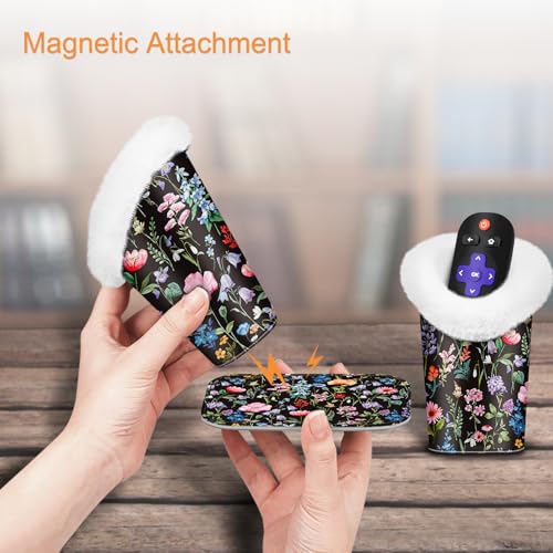 Image of FINTIE Plush Lined Double Eyeglasses Holder with Magnetic Base, Glasses Stand Case Organizer for Desk, Nightstand, Office