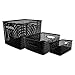 Advantus 40329 Weave Bins, Assorted, Plastic, Black, 3 Bins