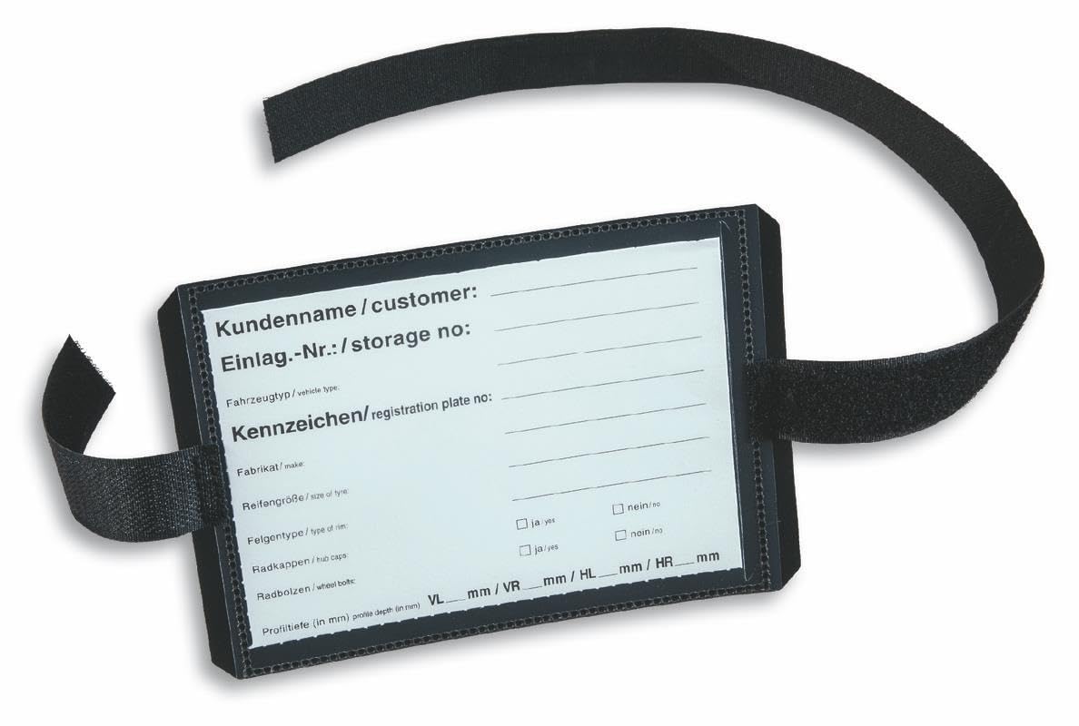 Rad-/Reifenanhänger, inkl Klettband und Etiketten, DIN A6 quer, perforiert, Schwarz, Länge 80 cm, Verpackungseinheit: 1 P/100