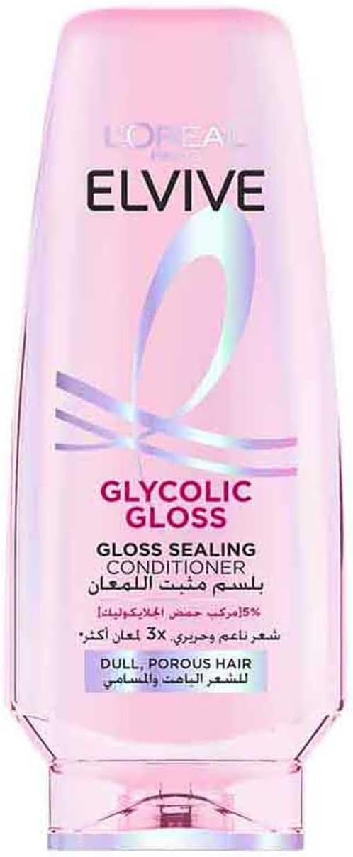 L’Oreal Paris Elvive Glycolic Gloss Conditioner, 5% Gloss Complex with [Glycolic Acid], 200 ml