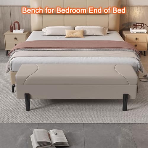 Banc ottoman de rangement rectangulaire capitonné avec dessus rabattable