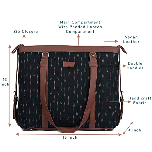 ZOUK Vegan Leather Women's Office Bag for 15.6 inch Laptop, MacBook - Image 4