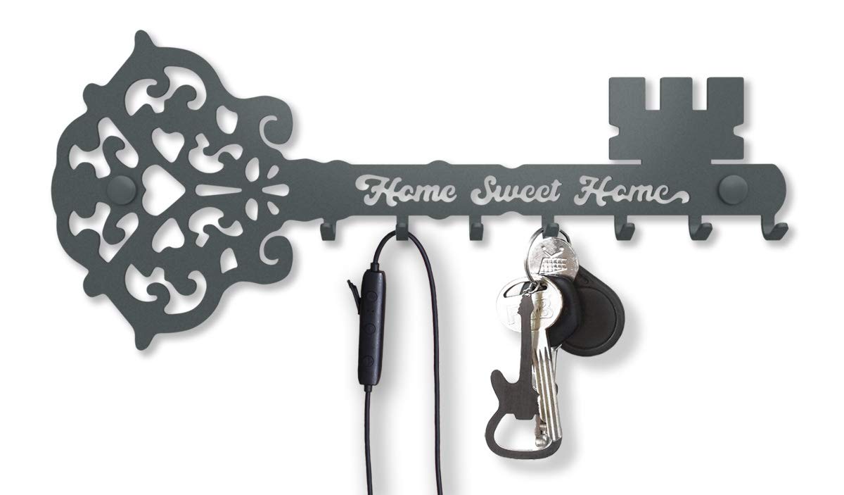 SirHoldeerKey Holder Wall Mount, Key Hooks for Wall, Key Rack for Wall Decorative, Llavero de Pared para Hogar, Metal Wall Decor for Hallway, Entryway, Small Hanger, Farmhouse Sweet Home Sign