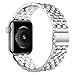 iiteeology Compatible with Apple Watch Bands 42mm/41mm/40mm, Luxury Stainless Steel Link Bracelet for Apple Watch Ultra 3/Ultra 2/Series 1-11 - 5 Beads, Silver