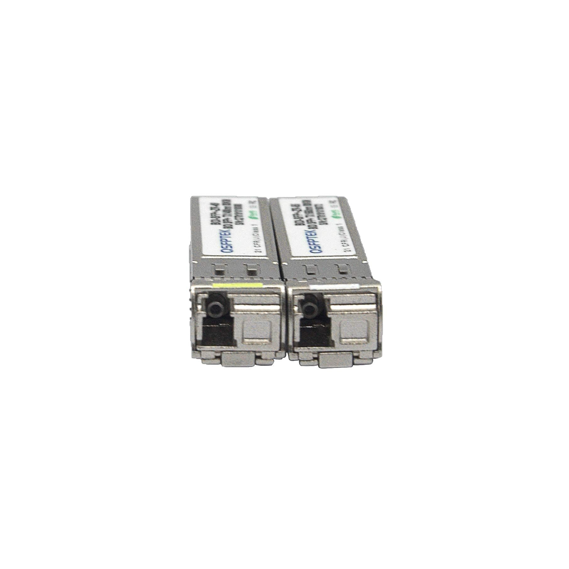 QSFPTEK 10G SFP+ Bidi Transceivers LC Single-Mode Module for Cisco SFP-10G-BX80U-I (1490nm-TX/1550nm-RX), for Cisco SFP-10G-BX80D-I (1550nm-TX/1490nm-RX), 80KM, with DDM - 1 Pair