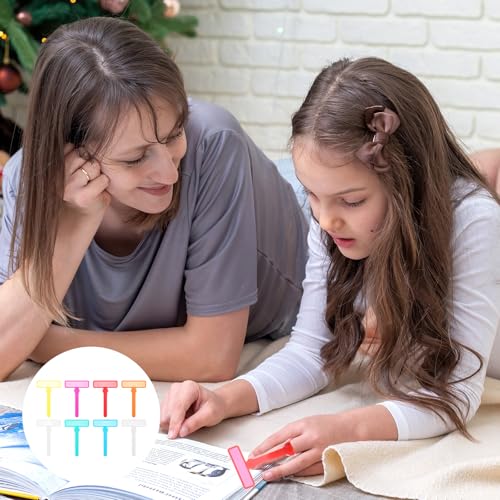 16 Stück Fingerfokus Textmarker Lesehilfe Kinder, 8 Fingerfokus Textmarker mit 8 Fingerringen Fingerführte Lesebänder zum Lesen geführte Lesestreifen-Hilfen für Studenten Kinder mit Legasthenie